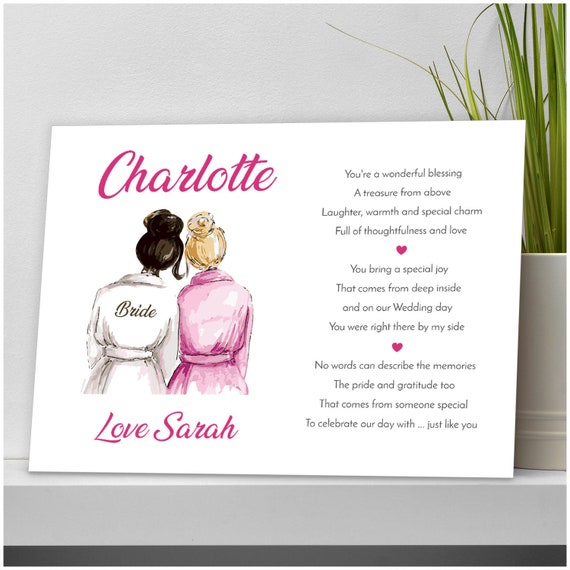 Will You Be My Maid Of Honour Bridesmaid Personalised Wedding