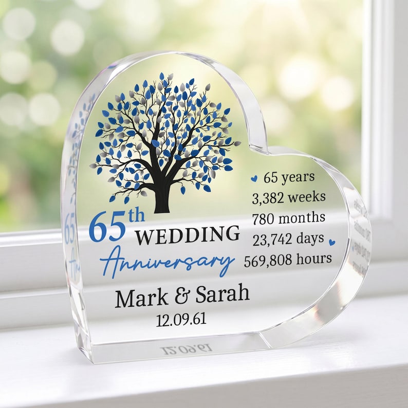 Personalised 65th Wedding Anniversary Gifts; Blue Sapphire Anniversary ...