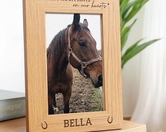 Horse Memorial Photo Frame | Personalised Engraved Wood Picture Frame Gift