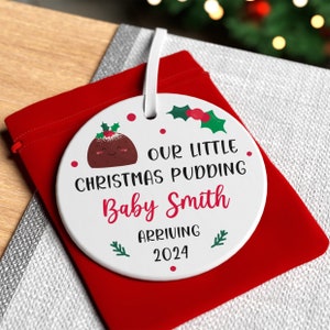 Christmas Pregnancy Announcement, Bumps First Christmas, Baby Due Date Plaque, Ceramic Heart Ornament, Nanny To Be Gift