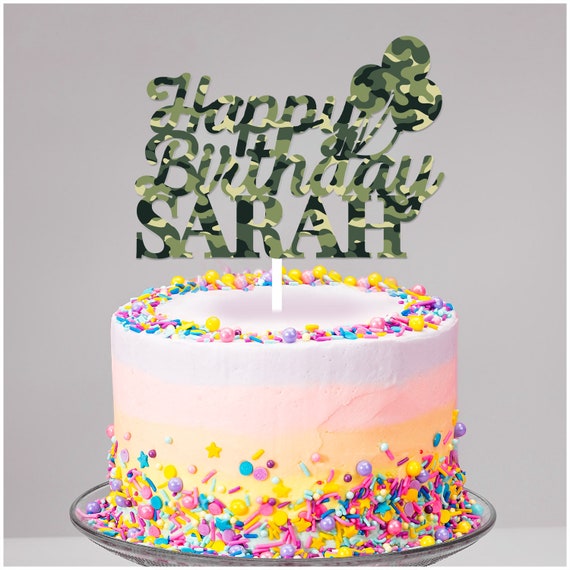6 Happy Birthday Cake Topper - Bold, Acrylic or Wood