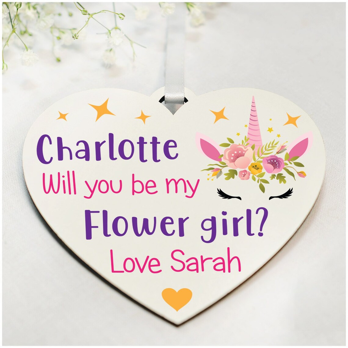 Will You Be My Flower Girl Unicorn Gifts Personalised Be My Etsy UK