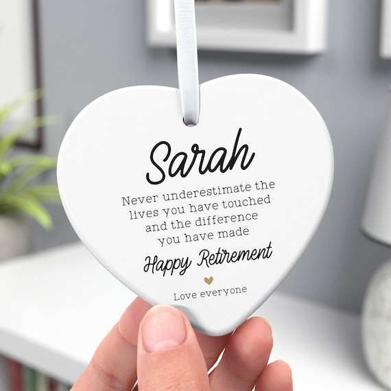 Retirement Plaque Gift | Leaving Work Gift | Happy Retirement | Motivational Gift | Retirement Thank You | Ceramic Ornament With Gift Bag