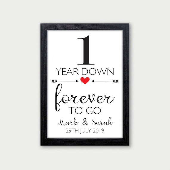1st Marriage Anniversary Gift One Year Down Forever To Go 1st Marriage Anniversary Gift One Year Down Forever To Go