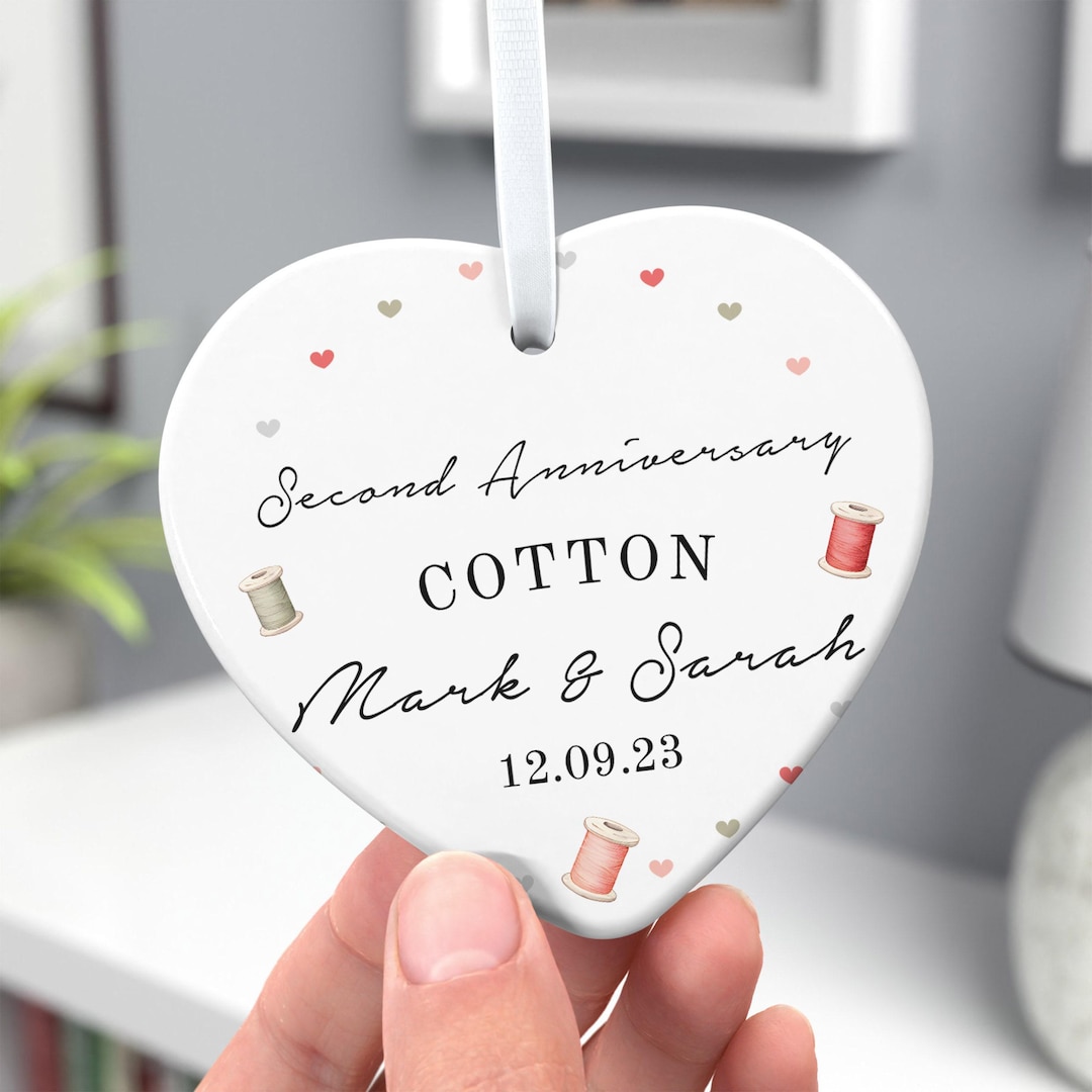 Personalised 2nd Wedding Anniversary Gift Cotton Anniversary Gift 2