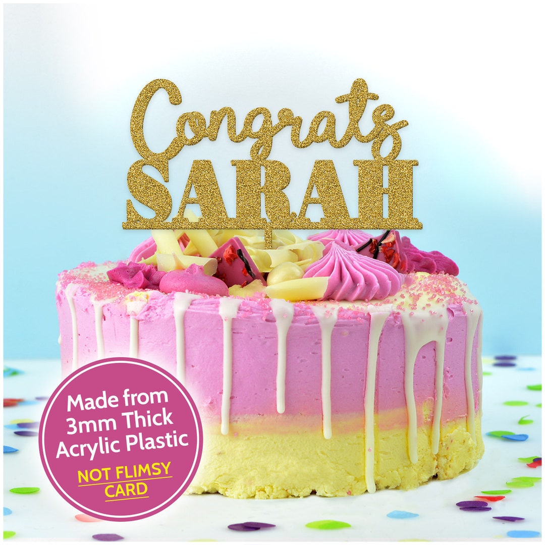 Congratulations Cake Topper PERSONALISED A Levels GCSE Exam