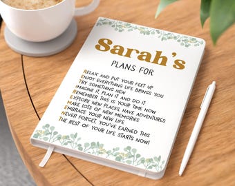 Retirement Gift For Women, Her | Personalised Retirement Plans Notebook Journal