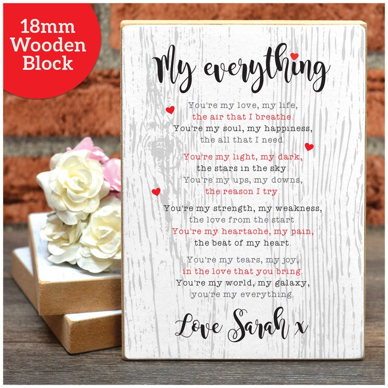 My Everything Love Poem for Couples Personalised Gifts for | Etsy