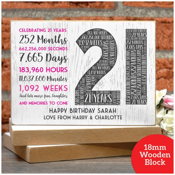 To our Daughter Happy 21st Birthday love Mum /& Dad Wooden MDF Laser Cut