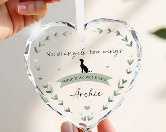 Personalised Dog Memorial Gifts, Crystal Glass Ornament With Gift Bag