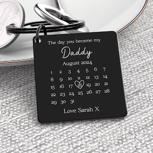 Day You Became My Daddy Keyring, Day You Became My Grandad, 1st First Fathers Day Daddy, New Dad Gift, Daddy Gift From Son Daughter Baby