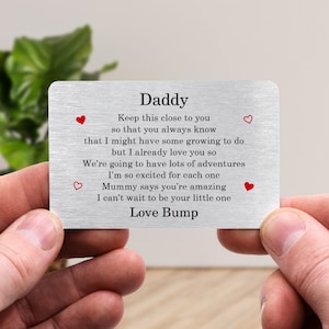 Daddy To Be Gift From The Bump Wallet Card Keepsake, Daddy To Be, Birthday Gift, Pregnancy Announcement, Gift from Bump, 1st Father's Day
