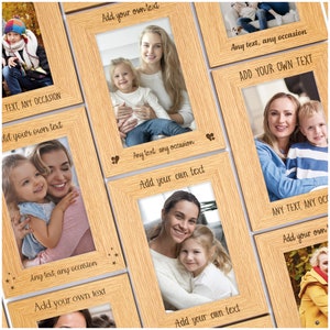 ANY Message Photo Frame Gifts for Her - PERSONALISED Birthday Christmas Mothers Day Gifts for Mummy Mum Nanny Granny - ANY Text - 2 Sizes