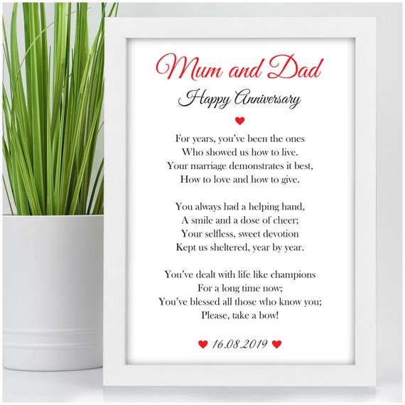 Personalised Happy Anniversary Poem Gifts 10th 25th 30th - Etsy Denmark Personalised Happy Anniversary Poem Gifts 10th 25th 30th - Etsy Denmark