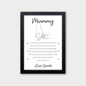 Mummy and Child Holding Hands - Mummy and Son Daughter - Personalised Mummy Gift - Gifts From Daughter Son - 1st First Mothers Day Gift