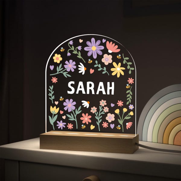 Regalos personalizados para bebé niña, luz nocturna de regalo para el primer cumpleaños