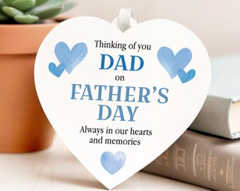Fathers Day Memorial White Hearts Personalised Dad Daddy Grandad