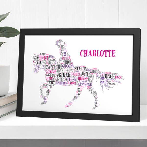 Regalos ecuestres para niñas - Regalos personalizados de cumpleaños y Navidad para ella - Regalos ecuestres para niñas - Láminas para la habitación de niñas - Equitación