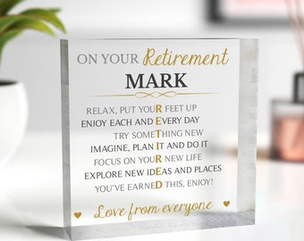 Retirement Gifts For Men, Happy Retirement Gift, Leaving Work, Retirement Plaque, Retirement Him, Police NHS Doctor With Grey Bag