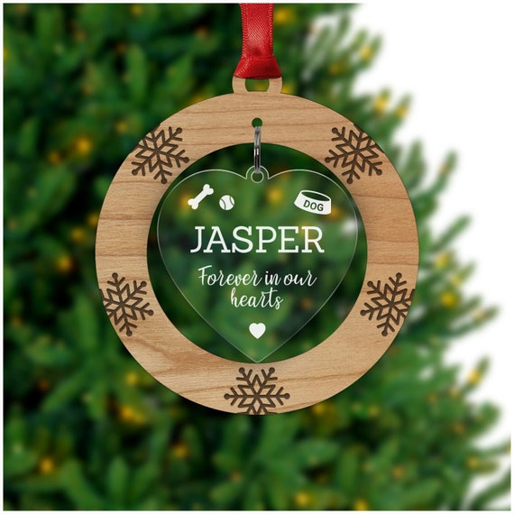 Acrylic Personalised Pet Dog Cat Memorial Christmas Tree Decoration Bauble Gift 