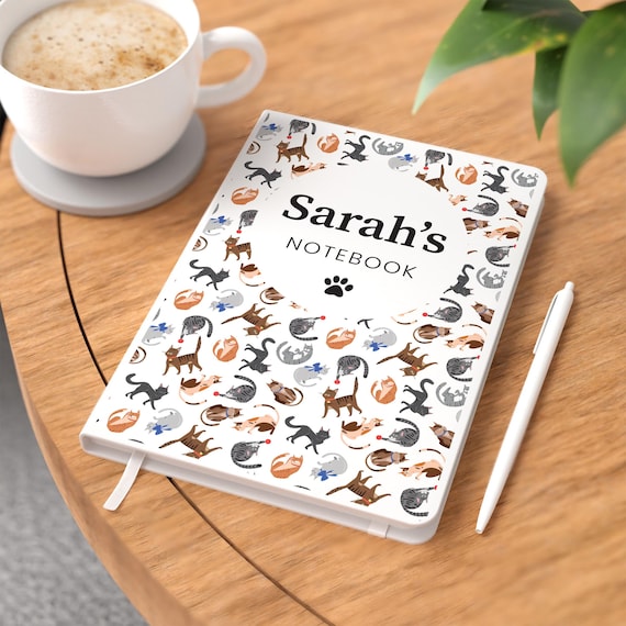 Personalised Cat Notebook Gifts For Men Women, A5 Cats Notebook