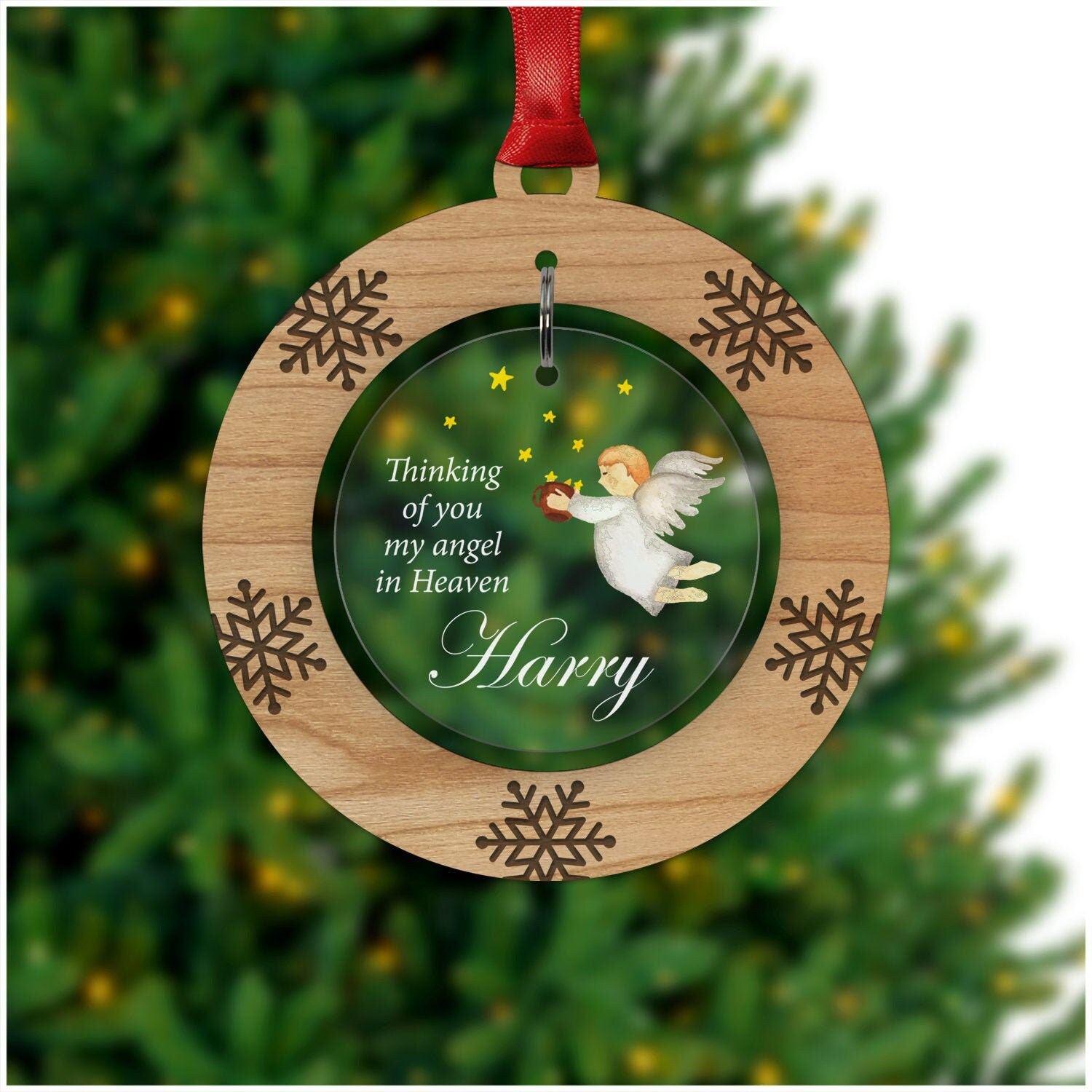 Mom & Dad Personalised Christmas In Heaven Rembrance Blocks decoration 