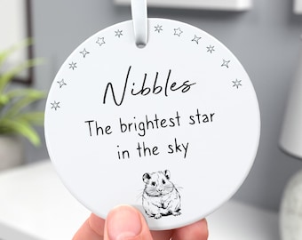 Personalised Hamster Memorial Gifts, Ceramic Remembrance Plaque With Gift Bag