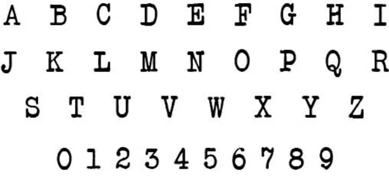 May include: A black and white image displaying the alphabet from A to Z and the numbers 0 to 9. The letters and numbers are in a typewriter font, evenly spaced in rows.