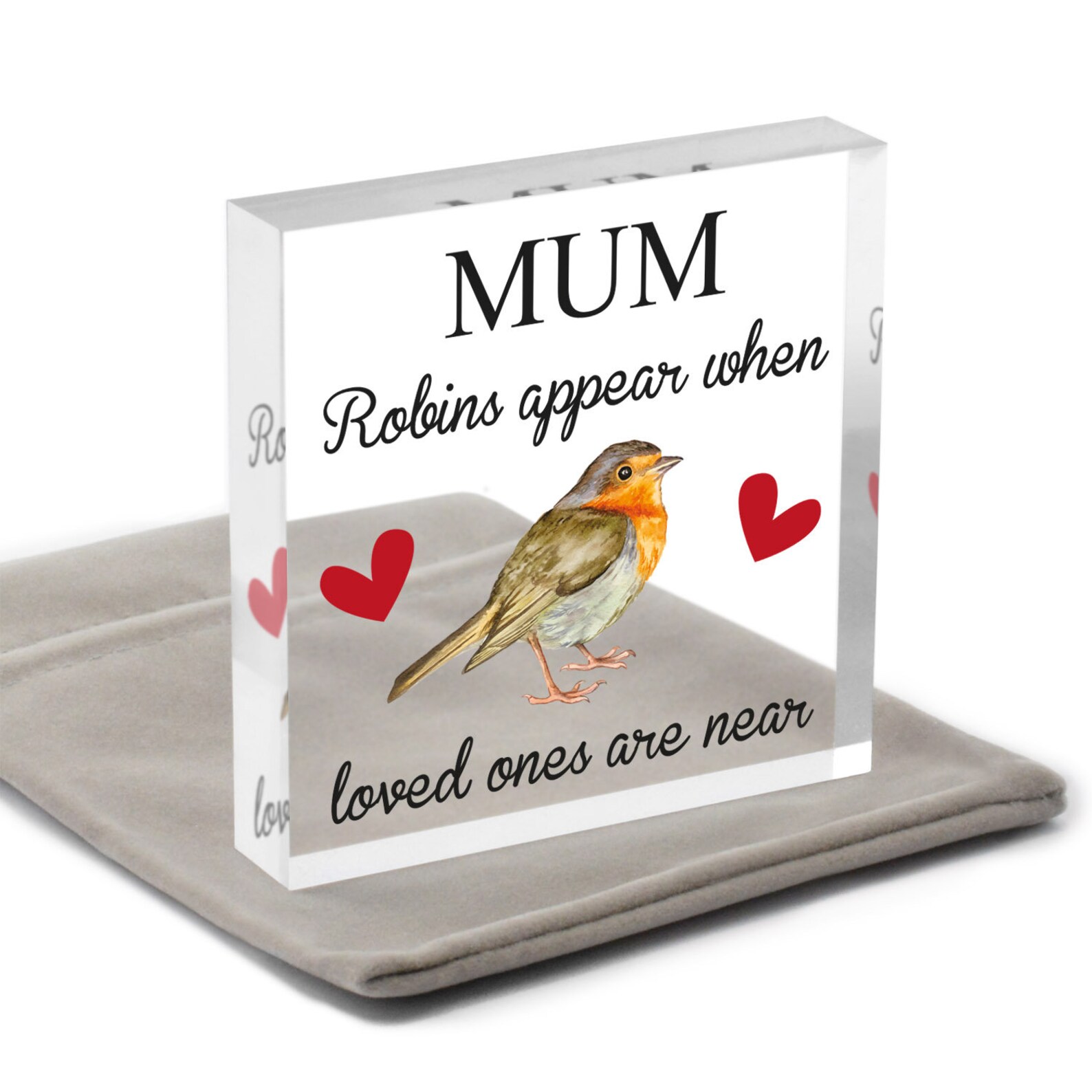 Robin Memorial Keepsake, Personalised Mum Dad Nan Grandad Remembrance ...