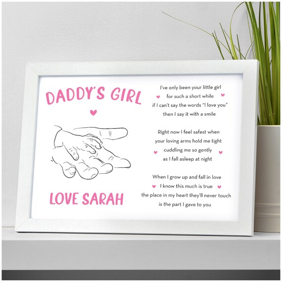 Daddy's Girl Daddy &amp; Daughter Poem Print Gift for Daddy | Etsy UK