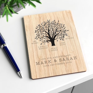Personalised 5th Wedding Anniversary Card, Wooden Anniversary Greetings Cards