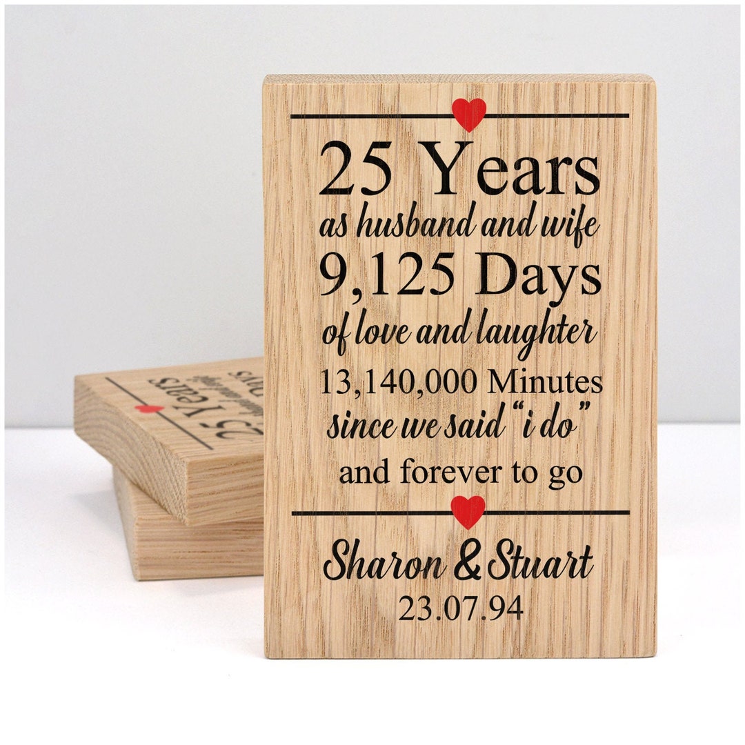 25 Years Anniversary Gifts for Couple or Parents, 25th Wedding Anniversary  Gifts for Wife or Husband, Silver Anniversary Marriage Presents for Her or