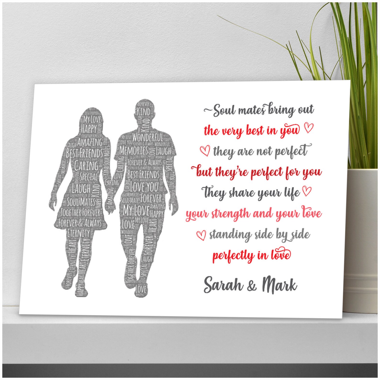 Couples Soul Mates Gifts Personalised Birthday Christmas Etsy