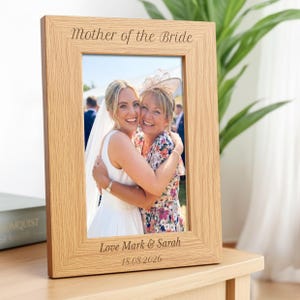 Mother of the Bride Photo Frame | Personalised Engraved Wooden Picture Frames Gift