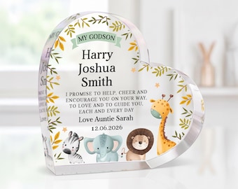 Personalised Godson Gifts For Christening | Gift From Godmother Godfather With Grey Bag