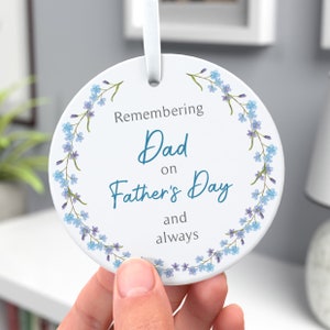 Fathers Day Memorial, Remembering Dad On Fathers Day Ornament, Fathers Day Remembrance, In Loving Memory, Dad Memorial, With Gift Bag