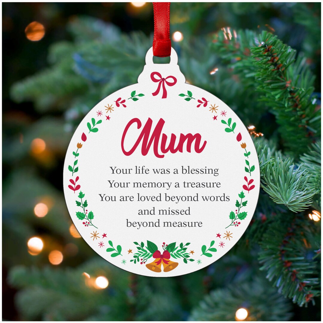 Christmas Memorial Ornaments Personalised Remembrance Christmas Bauble