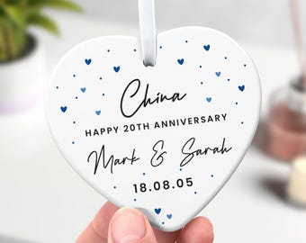 Personalised 20th Anniversary Ceramic Keepsake, 20th Anniversary Gift, 20th Wedding Anniversary, China Anniversary, 20 Years, With Gift Bag