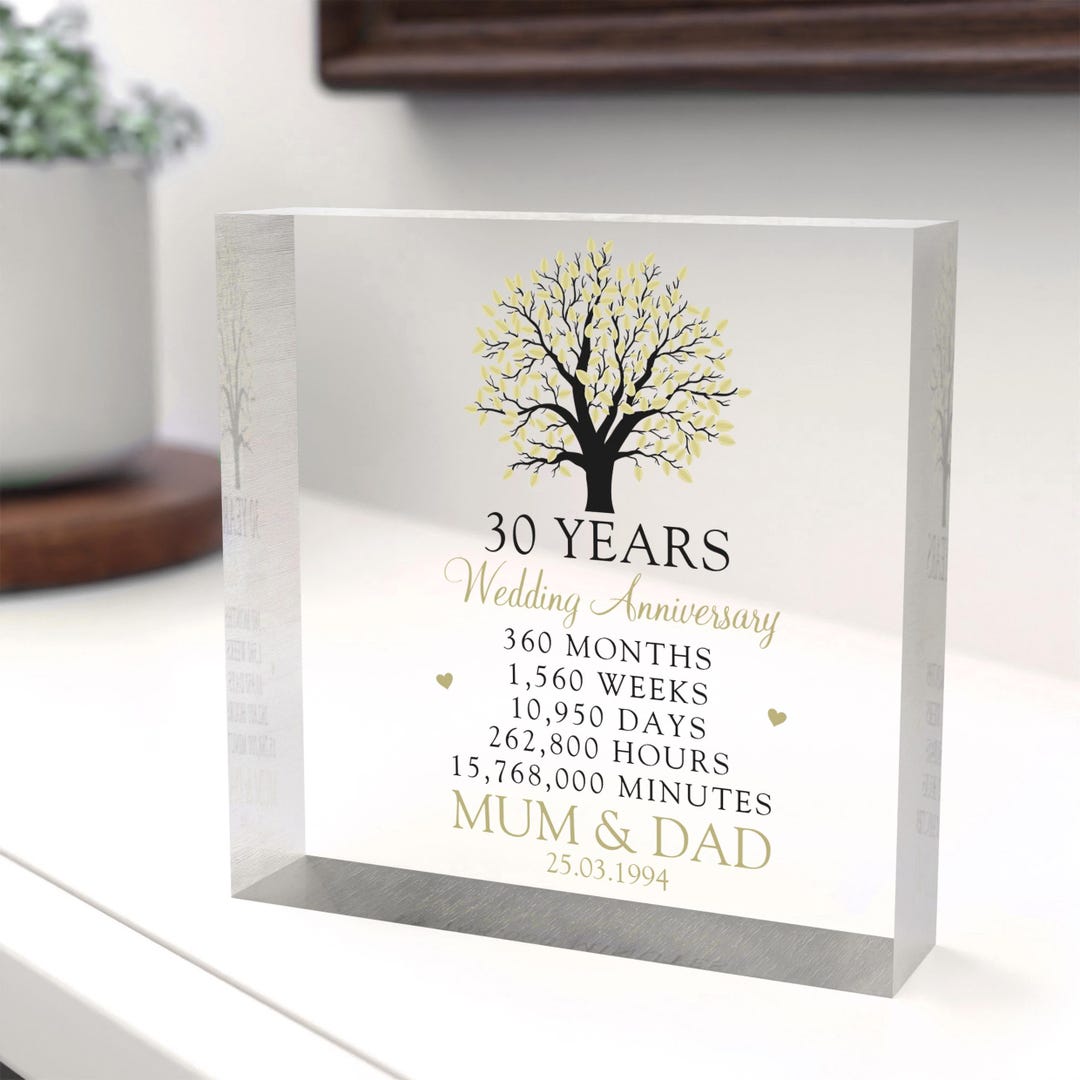 30th Wedding Anniversary Gift for Parents Pearl Anniversary 30 Years Married Pearl Wedding Her Him Husband Wife With Grey Bag Etsy