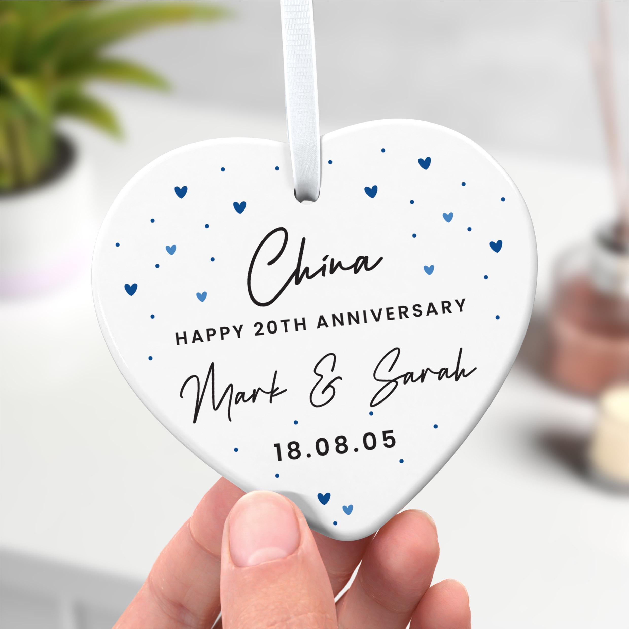 Personalised 20th Anniversary Ceramic Keepsake, 20th Anniversary