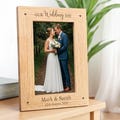 Wedding Gifts For The Couple, Personalised Engraved Wooden Wedding Photo Frame