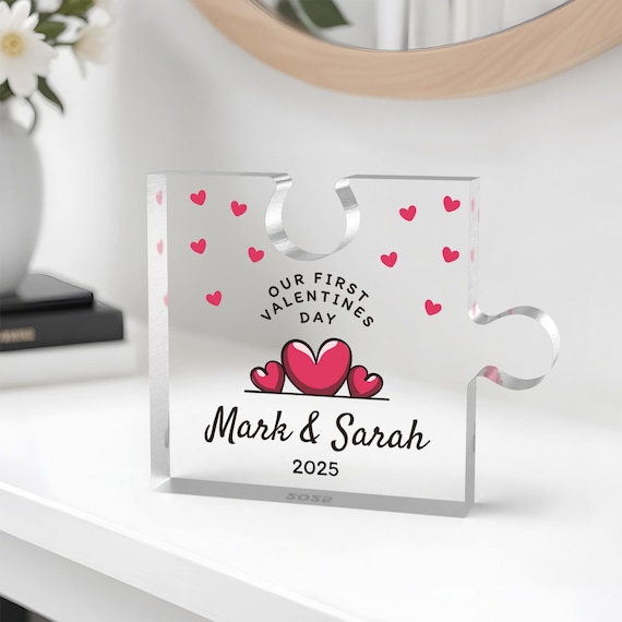 Our First Valentines Day Gift Gift For New Boyfriend, Girlfriend 1st  First Valentine's Day Together New Couple Gift With Grey Bag