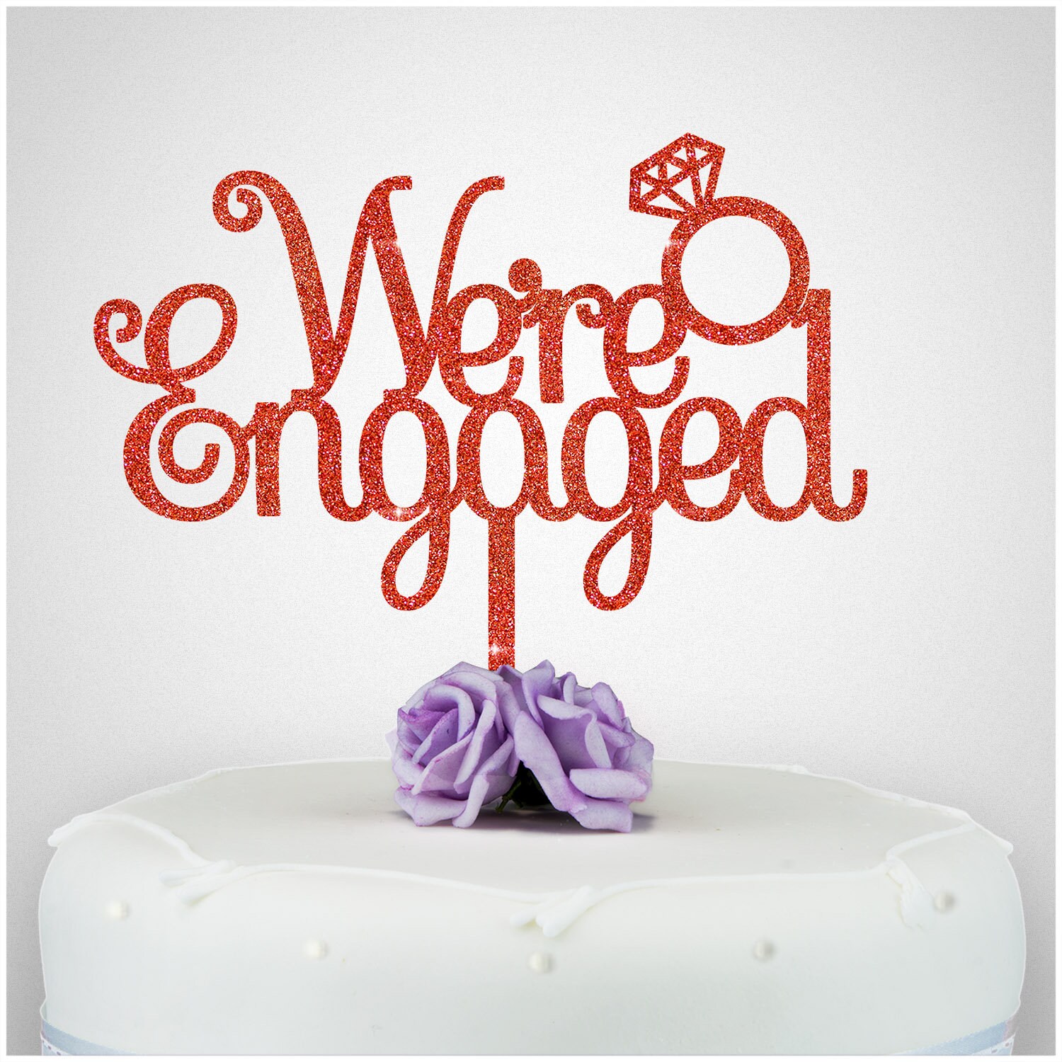 We're Engaged Cake Topper Engagement Party Cake Etsy