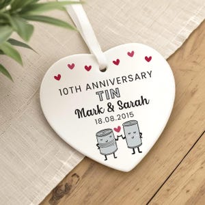 Personalised 10th Anniversary Gift | Tin Wedding Anniversary | 10 Years Together | 10 Year Anniversary | 10 Years Married | With Gift Bag Bild 4