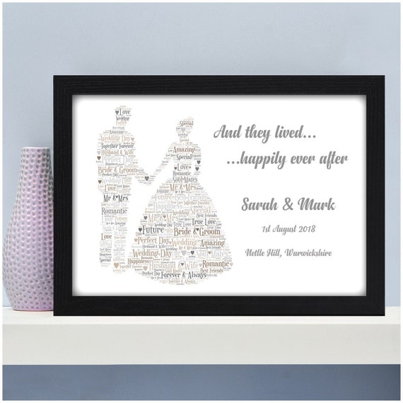 Personalised and They Lived Happily Ever After Wedding Gift