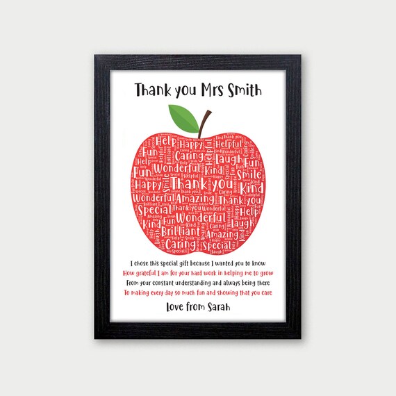 Teacher Gifts Personalised Teacher Apple Poem Best Teacher - Etsy