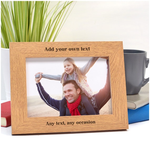 Any Message Photo Frame Gifts For Him Personalised Birthday Fathers Day Daddy Dad Grandad Text 2 Sizes