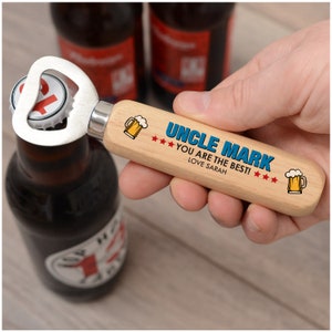 Best Uncle Gift - Personalised Bottle Opener Gift for Uncle, Daddy, Grandad, Men, Him, Dad - Birthday, Christmas, Fathers Day Gift for Uncle