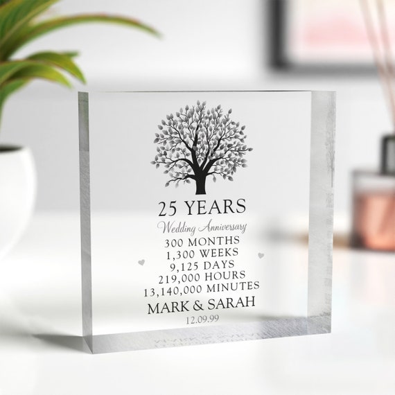 25th Wedding Anniversary Gift Silver Anniversary 25th