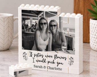 Personalised Sister Gifts From Sister, Sisters Photo Building Block For Birthday Christmas